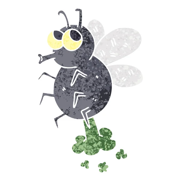 Skurrile Retro-Illustration Stil cartoon fly — Stockvektor