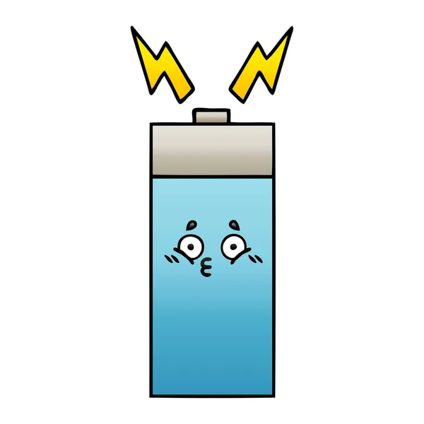 Gradient Schattierte Karikatur Einer Batterie — Stockvektor