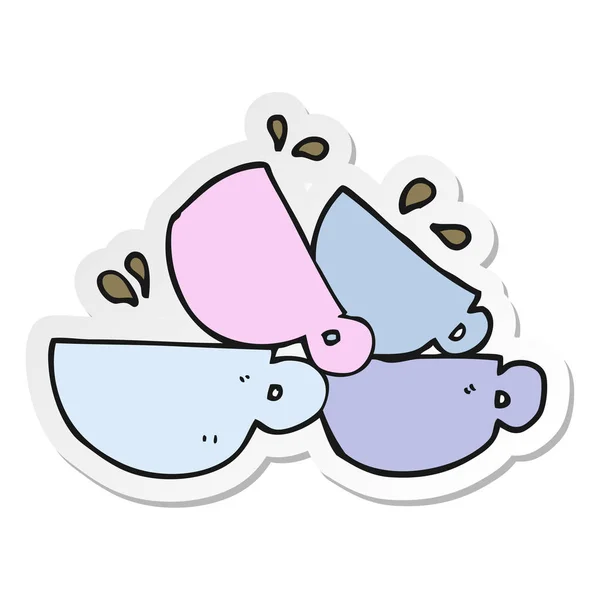 Etiqueta de um desenho animado xícaras de café —  Vetores de Stock