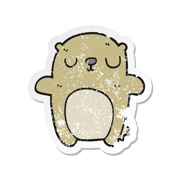 Distressed sticker of a cartoon bear — Stock Vector