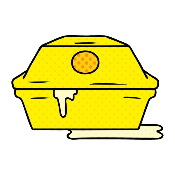 Hand Getekende Cartoon Doodle Van Een Fastfood Hamburger Container — Stockvector