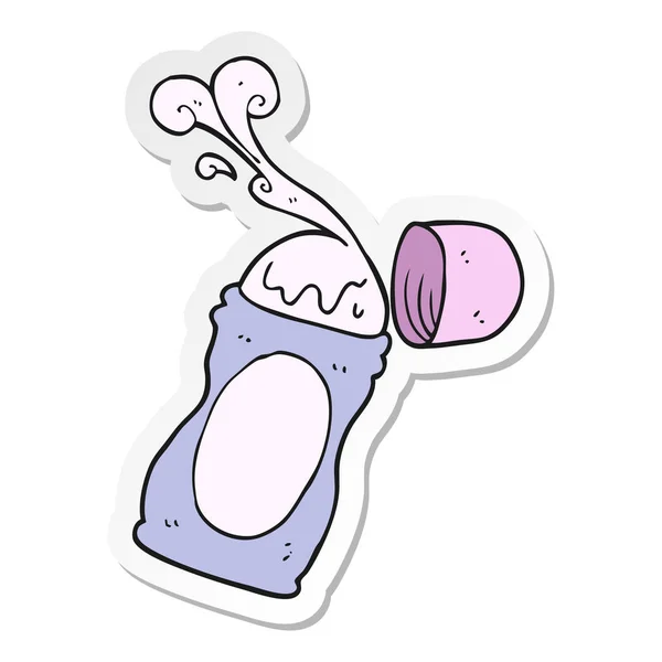 Pegatina Rollo Dibujos Animados Desodorante — Vector de stock