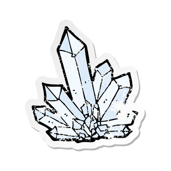 Retro Distressed Sticker Cartoon Crystals — Stock Vector