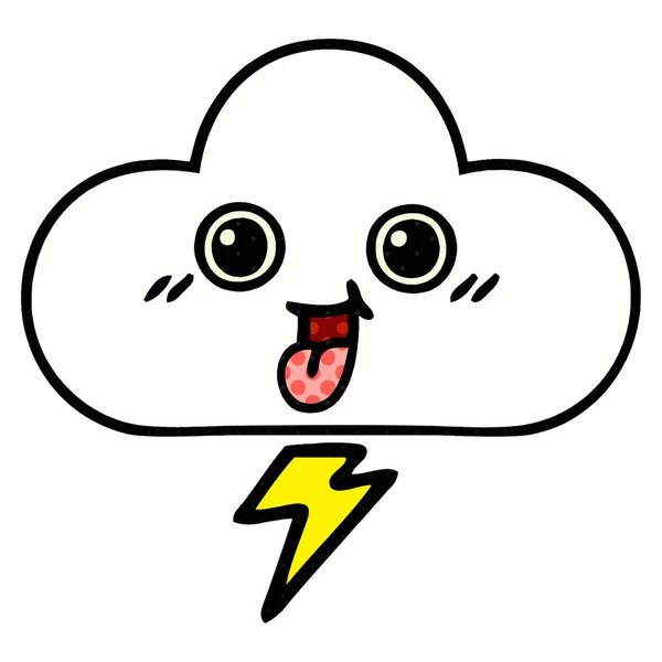 Historieta Estilo Cómic Una Nube Tormenta — Vector de stock