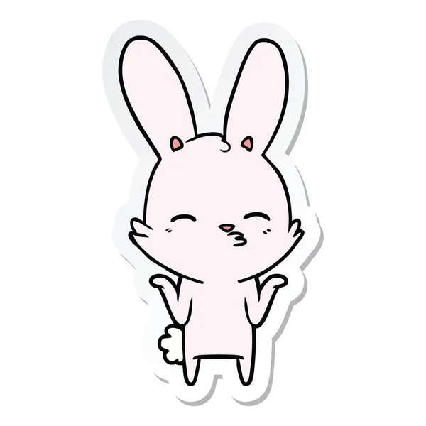 Sticker Curious Bunny Cartoon — Stock Vector