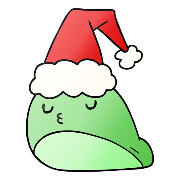 Weihnachtsgradienten Karikatur der Kawaii-Schnecke — Stockvektor