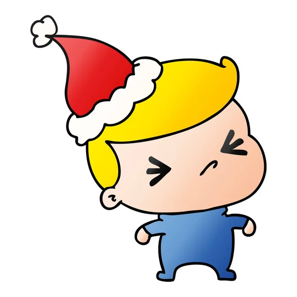 Dibujado Mano Navidad Gradiente Dibujos Animados Niño Kawaii — Vector de stock