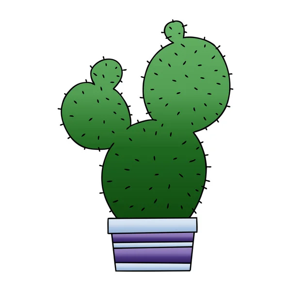 Gradiente Sombreado Peculiar Cactus Dibujos Animados — Archivo Imágenes Vectoriales