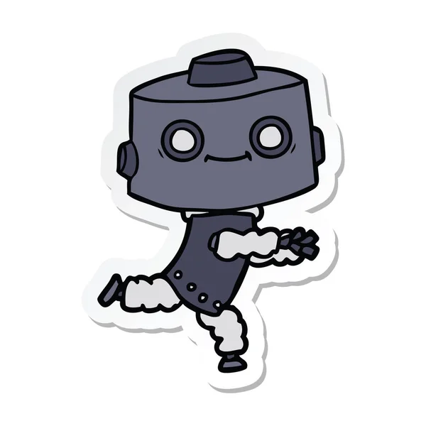 Sticker eines Cartoon-Roboters — Stockvektor