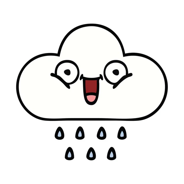 かわいい漫画雨の雲 — ストックベクタ
