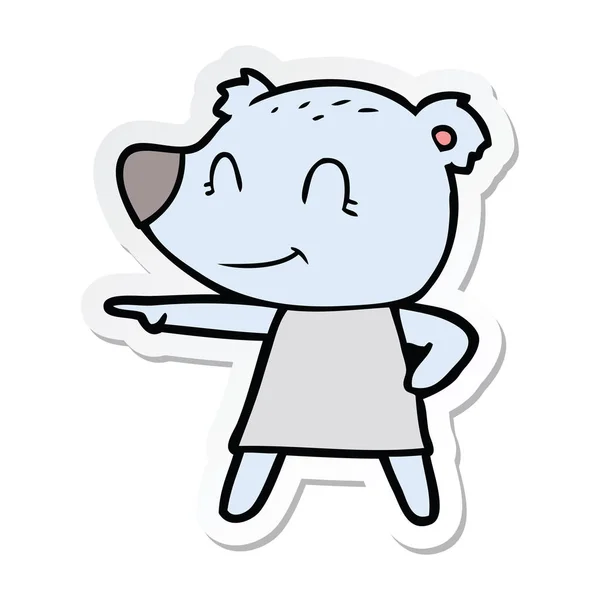 Adesivo di un cartone animato orso femmina — Vettoriale Stock