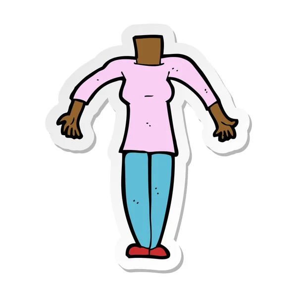 Sticker van een cartoon vrouwelijk lichaam — Stockvector