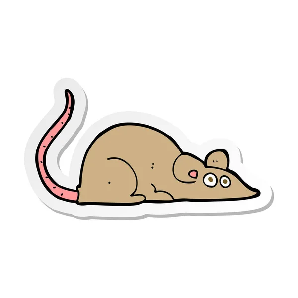 Pegatina de un ratón de dibujos animados — Vector de stock