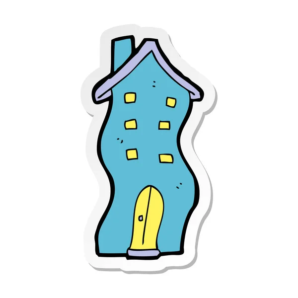 Adesivo Cartone Animato Casa Doodle — Vettoriale Stock