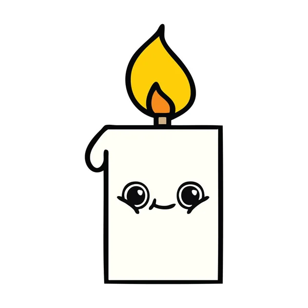 Милая зажжённая свеча — стоковый вектор
