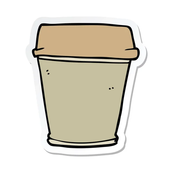 Aufkleber Eines Cartoons Kaffee Herausnehmen — Stockvektor