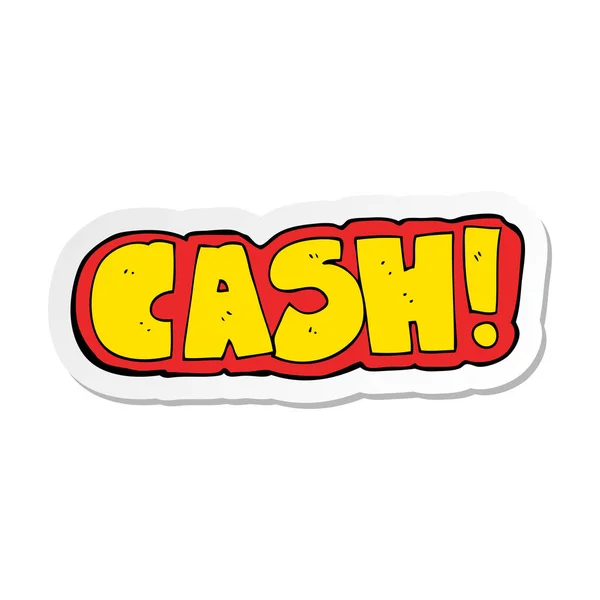 Sticker Cartoon Cash Symbol — Stock Vector