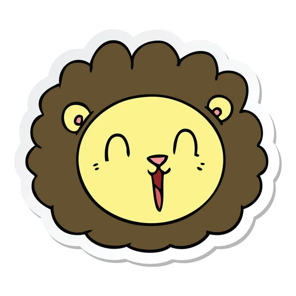 Autocollant Visage Lion Dessin Animé — Image vectorielle