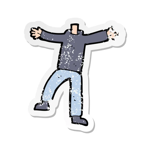 Retro Noodlijdende Sticker Van Een Cartoon Gesturing Mannenlichaam — Stockvector