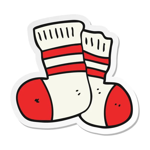 Sticker of a cartoon socks — Stock Vector
