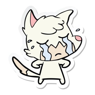 ağlayan bir tilki çizgi film etiketi