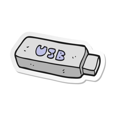 etiket bir karikatür Usb sopa