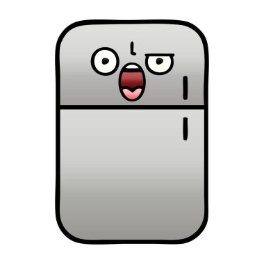 bir buzdolabı dondurucu degrade gölgeli karikatür