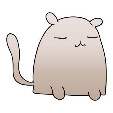 ilginç degrade gölgeli karikatür kedi