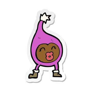 bir karikatür komik yaratığın etiket