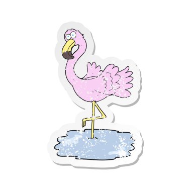 bir çizgi film kaplatırdım Retro sıkıntılı etiket