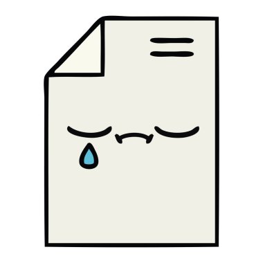 bir yaprak kağıda sevimli çizgi 