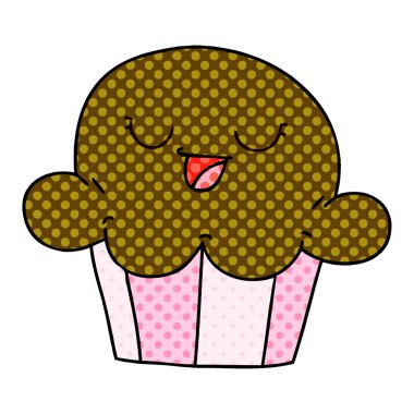 çizgi roman tarzı ilginç karikatür mutlu muffin