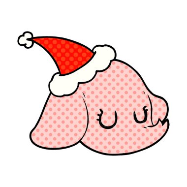 çizgi roman tarzı illüstrasyon santa s giyen bir fil yüz