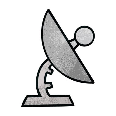 Retro grunge doku karikatür uydu çanağı