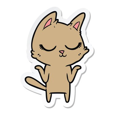 etiket bir sakin karikatür kedi