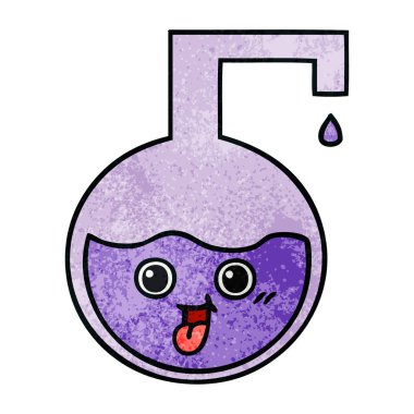 Retro grunge doku karikatür bir bilimsel deney 