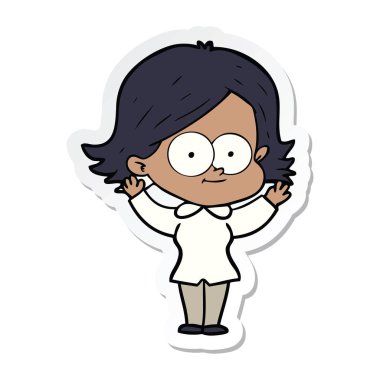 bir mutlu çizgi film kız etiketi