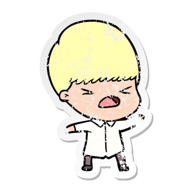 adam bir karikatür sıkıntılı etiket vurguladı