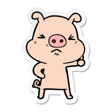çizgi film kızgın domuz bir etiket