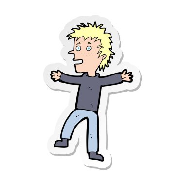 etiket karikatür mutlu bir adamın