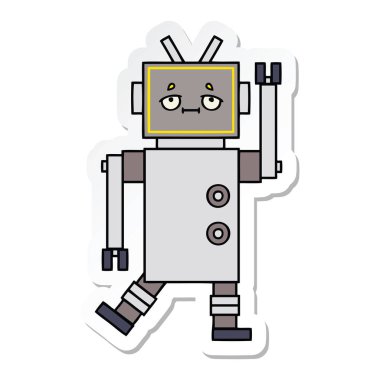 sevimli çizgi robot Sticker