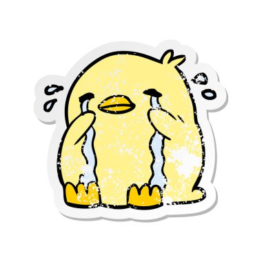 kuş ağlıyor bir karikatür sıkıntılı etiket