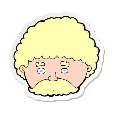 etiket bir çizgi film adamın bıyıklı