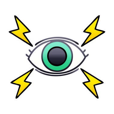 Degrade gölgeli çizgi film mistik bir göz