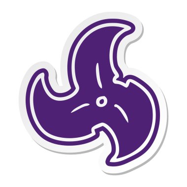 Tek Ninja yıldızı atma bir çizgi film etiketi