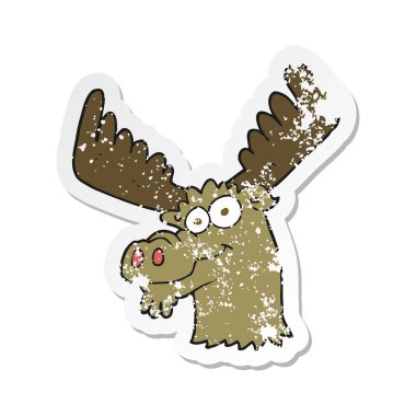 bir çizgi film Mus Retro sıkıntılı etiket