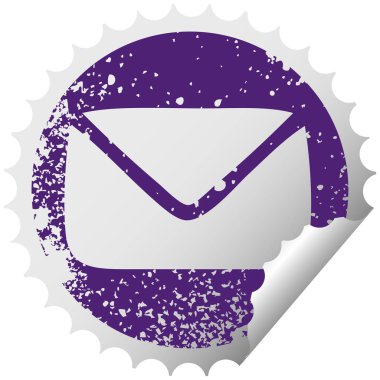 sıkıntılı dairesel peeling etiket sembolü bir kağıt zarf