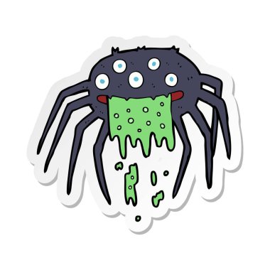 etiket bir karikatür brüt halloween örümcek