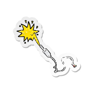 bir çizgi film elektrik Jack Retro sıkıntılı etiket