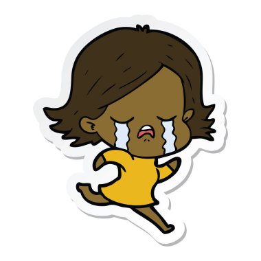 etiket çalışan iken ağlıyor çizgi film kız